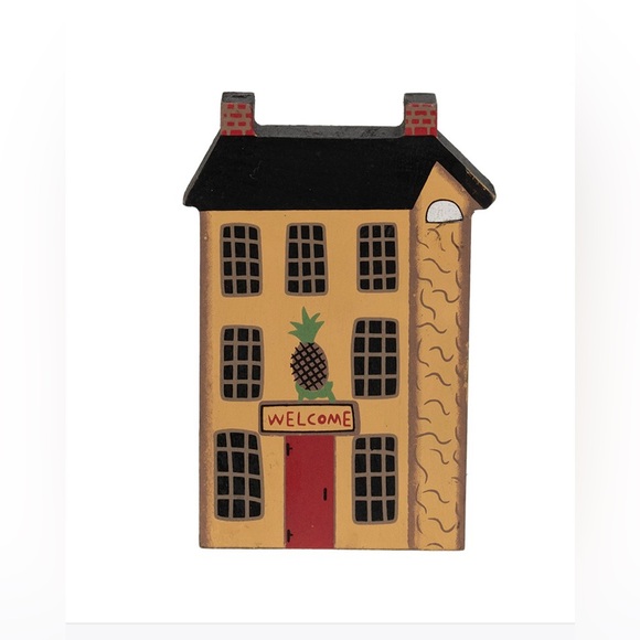 *Town House Blocks Welcome Primitive Shelf Sitter - Picture 5 of 12